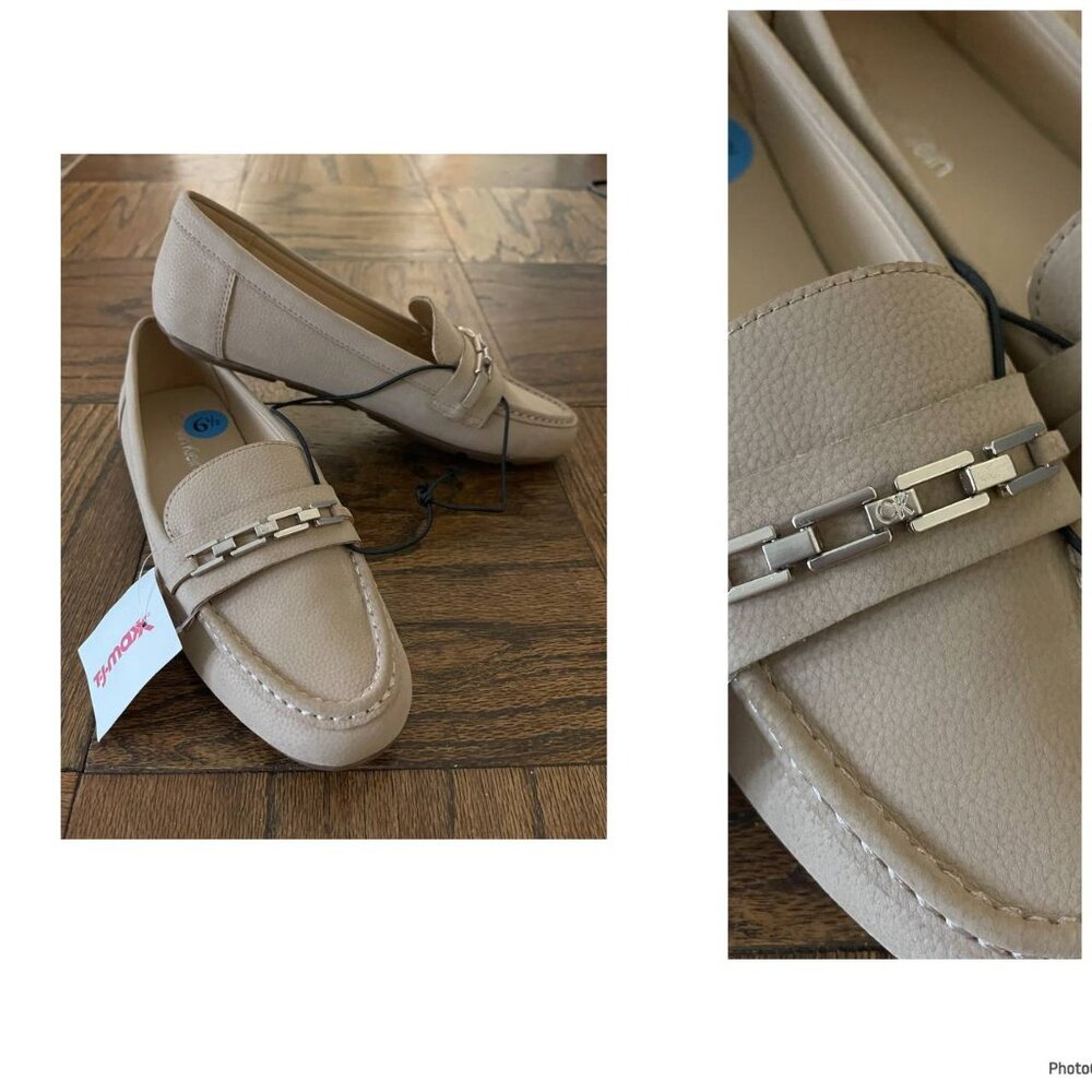 NWT Women Calvin Klein Clindee Chain Bit Loafers, Size 6.5